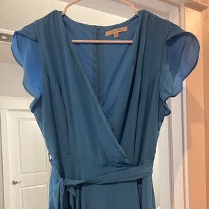 Blue wrap dress